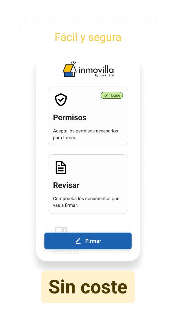 Vista del sistema de firma biométrica en un móvil.