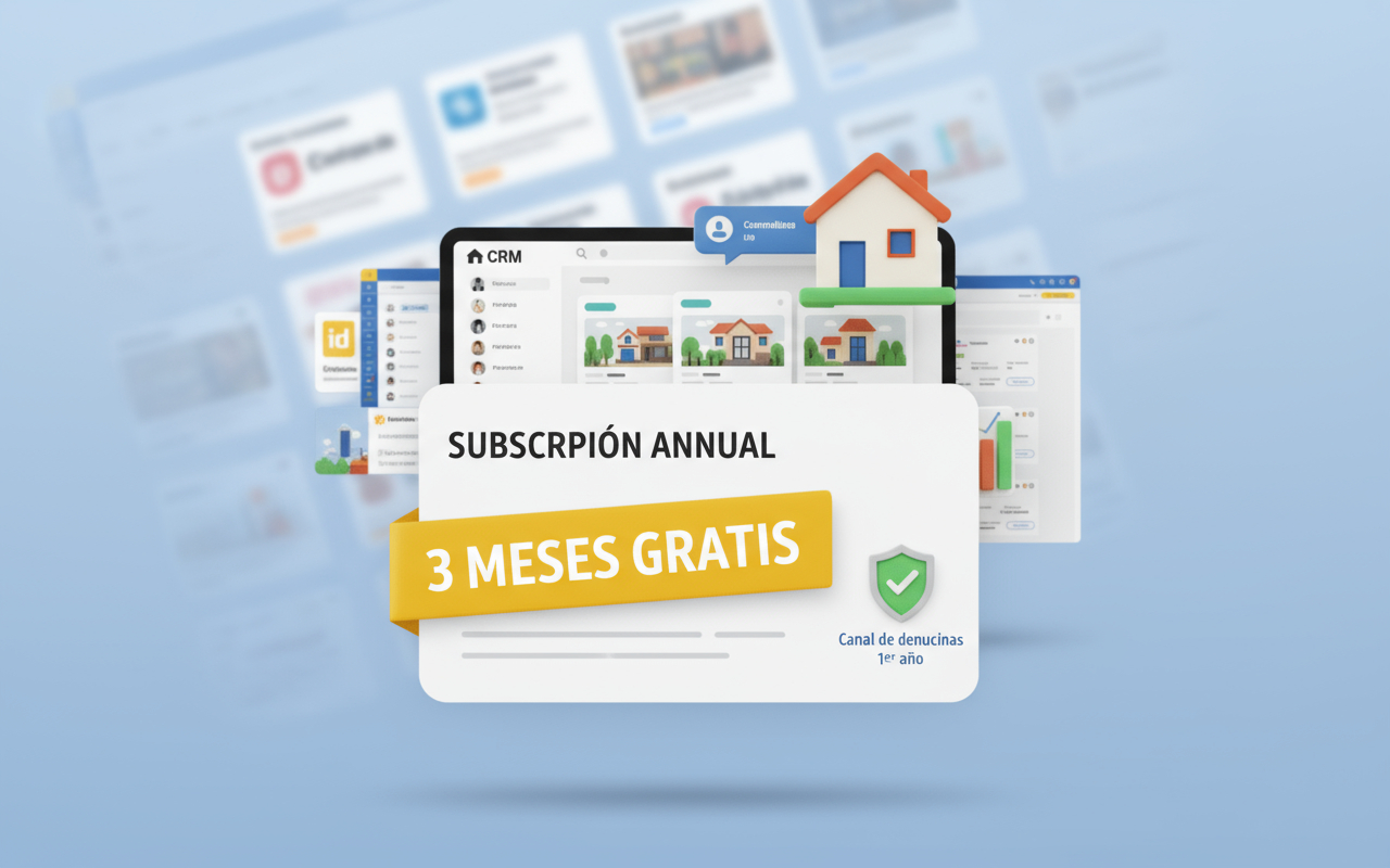 Inmovilla: 3 meses gratis con plan anual y canal de denuncias 1er año